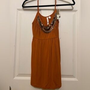 Lauren Conrad (NWT) Tank Top: Embellished Neckline, Adj. Straps, Burnt Orange